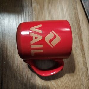 Vail Red Ceramic Mug with Raised Logo
